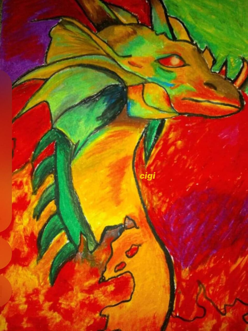 dragon-oil-pastel-art