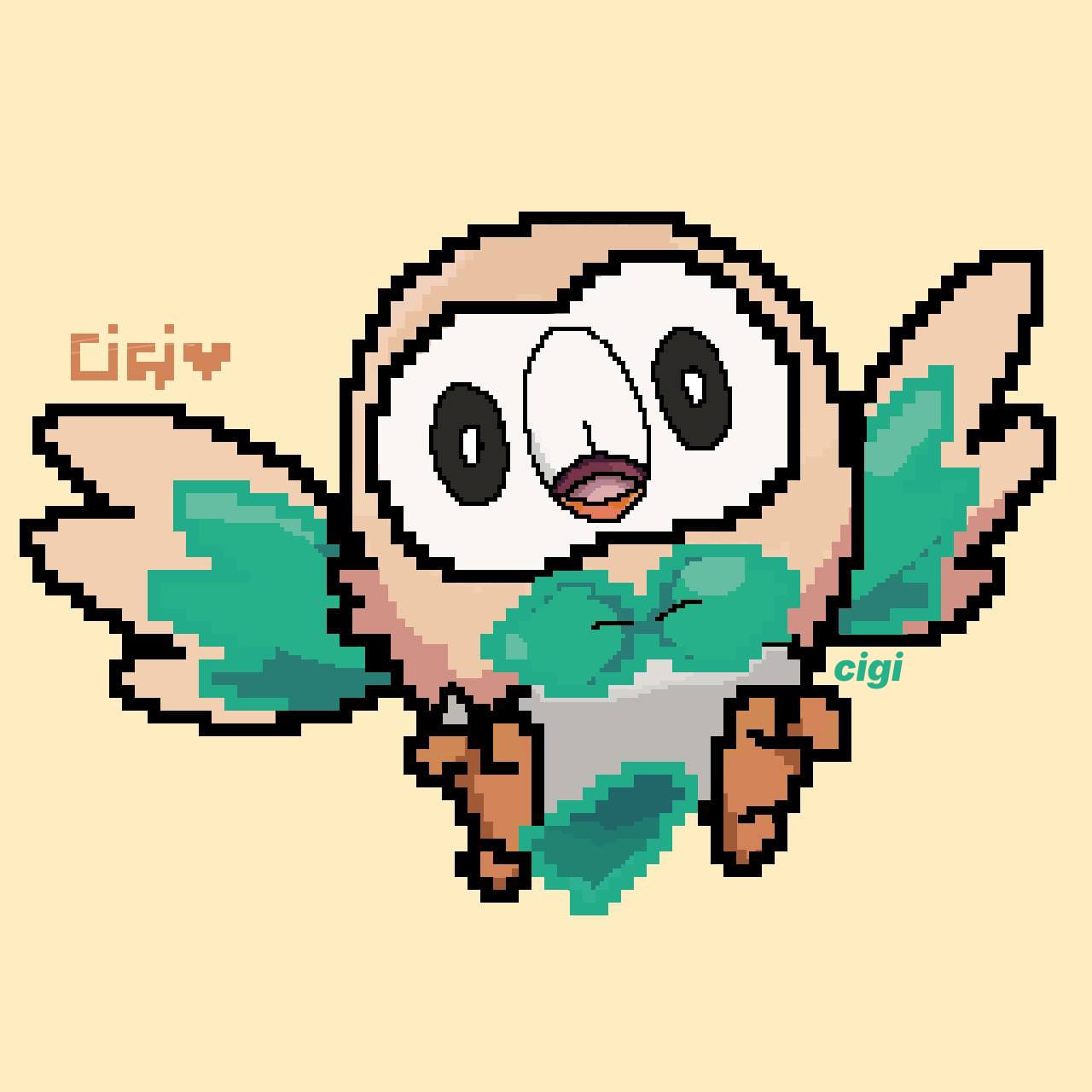 rowlet-pixel-art